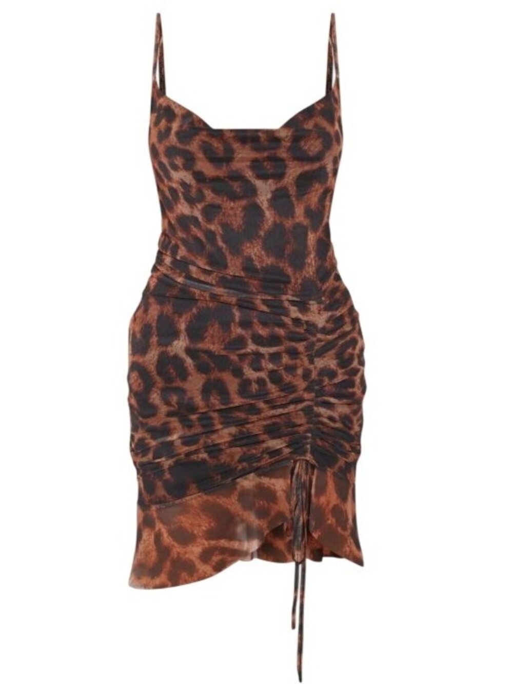 What A Girl Wants Small NWT Cheetah Whimsy Twee Party Sheer Hem Mesh Mini Dress
